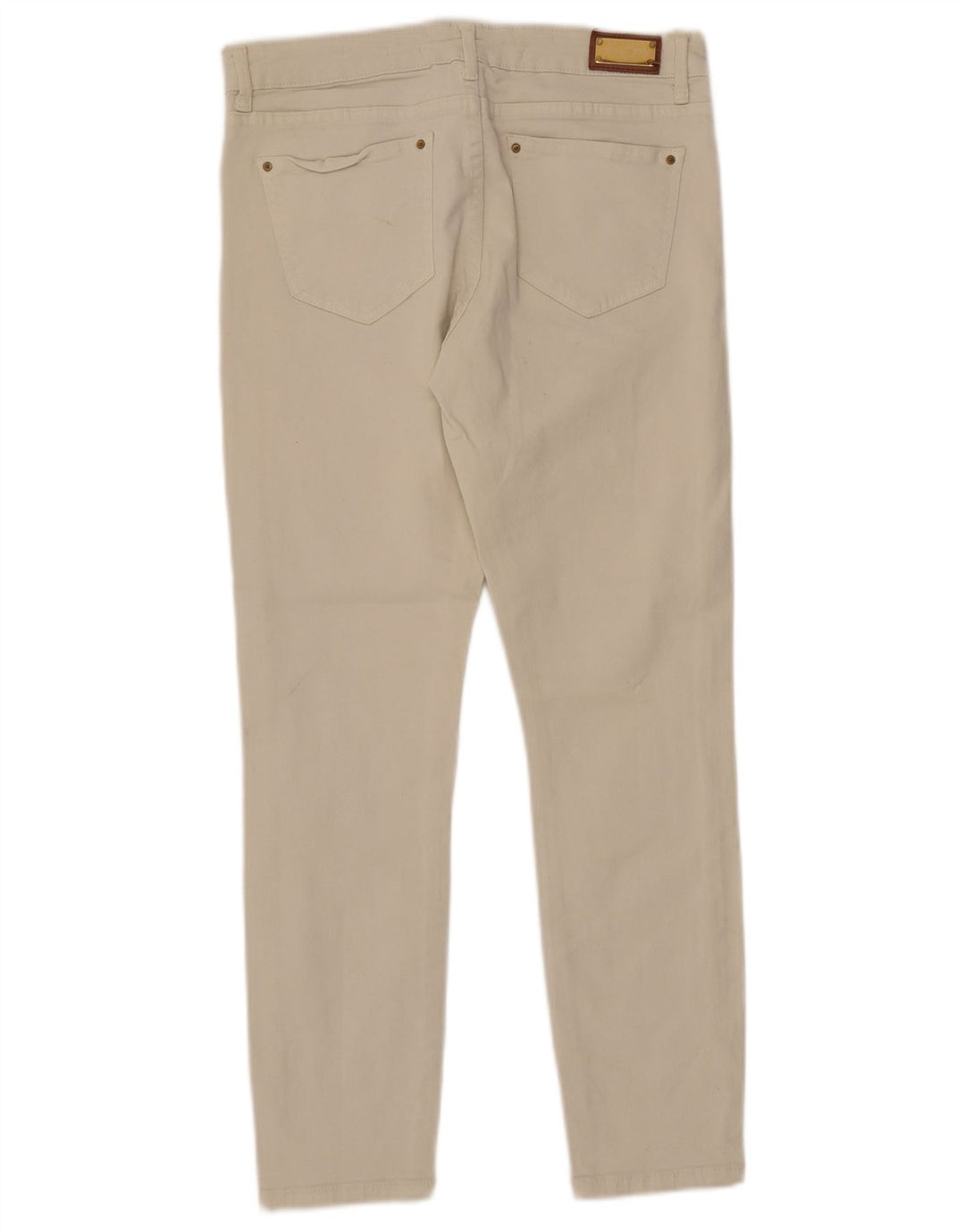 Pantaloni casual slim pentru femei Zara EU 38 Mici W28 L26 alb