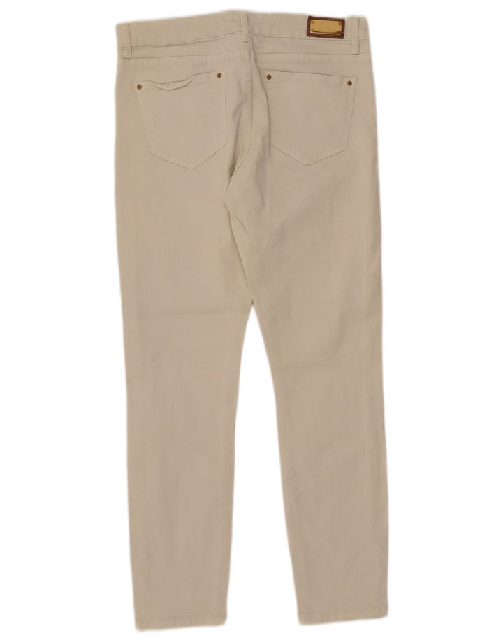 Pantaloni casual slim pentru femei Zara EU 38 Mici W28 L26 alb