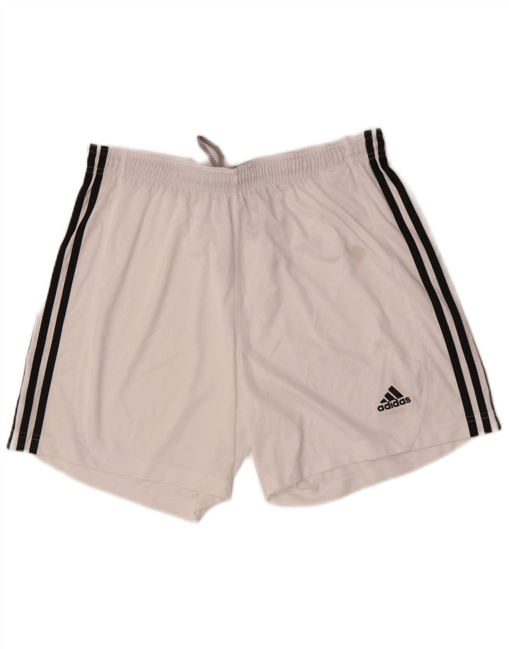 Pantaloni scurți sport pentru bărbați Adidas Climalite, mari, alb, din poliester