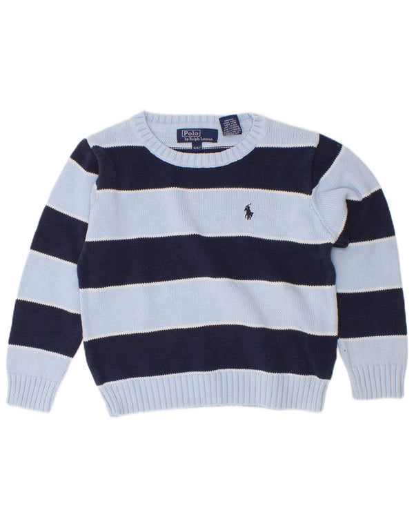 Pulover Polo Ralph Lauren pentru băieți, cu gât de barcă, 3-4 ani, cu dungi albastre