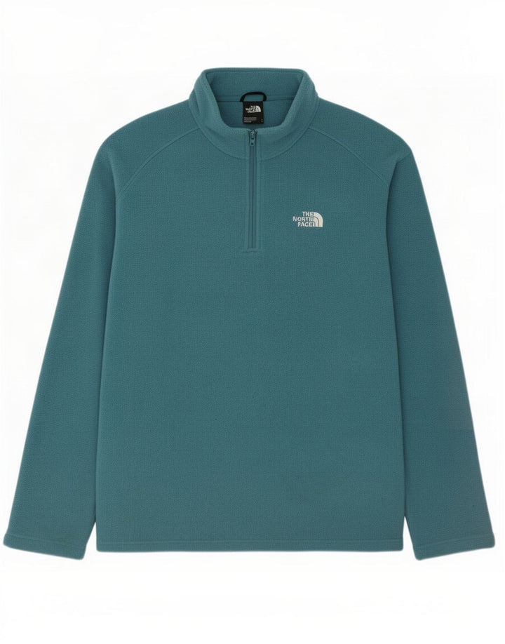 Pulover pentru bărbați The North Face, cu fermoar și gât, poliester mare, albastru