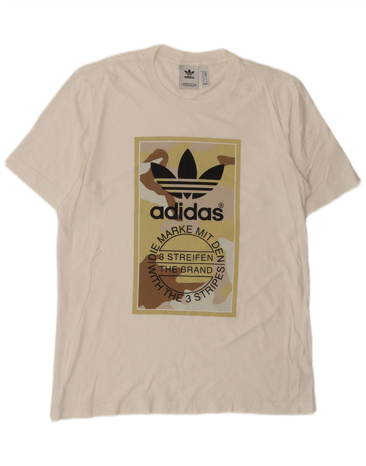 Tricou grafic pentru bărbați Adidas Top Medium White Bumbac