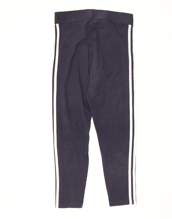 Leggings crop pentru femei Adidas Marea Britanie 12/14 Sport mediu din bumbac bleumarin