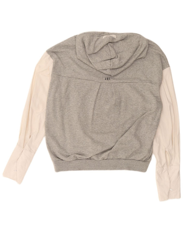 Pulover supradimensionat pentru femei Nike UK 10, bumbac color bloc, gri mic