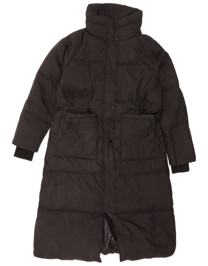 Palton căptușit cu glugă pentru femei Zara UK 14 Poliester mediu negru