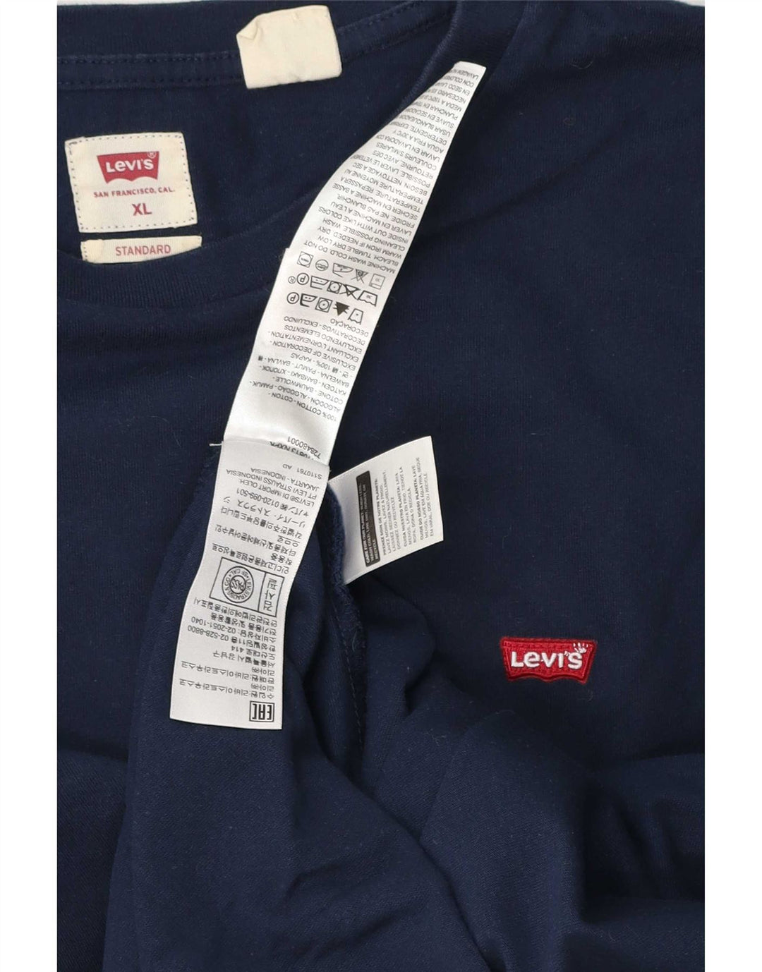 Levi's Top standard pentru bărbați cu mânecă lungă XL, bumbac bleumarin
