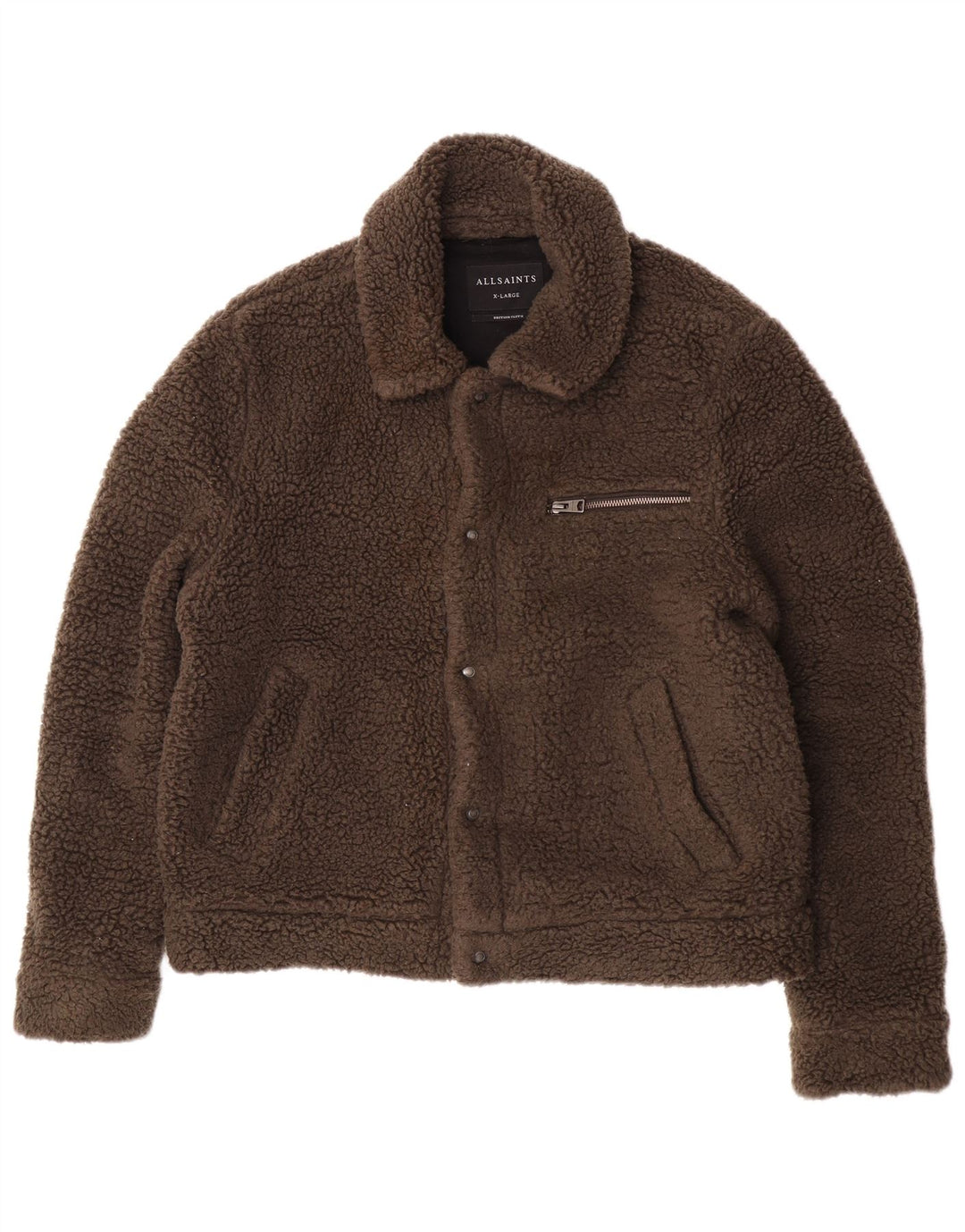 Jachetă bomber din lână pentru bărbați All Saints UK 42 XL maro acrilic