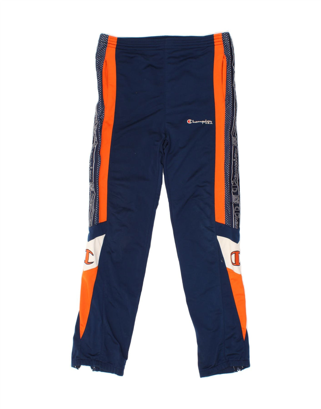 CHAMPION Boys Graphic Tracksuit Trousers 13-14 Years  Navy Blue Vintage Champion and Second-Hand Champion from Messina Hembry 