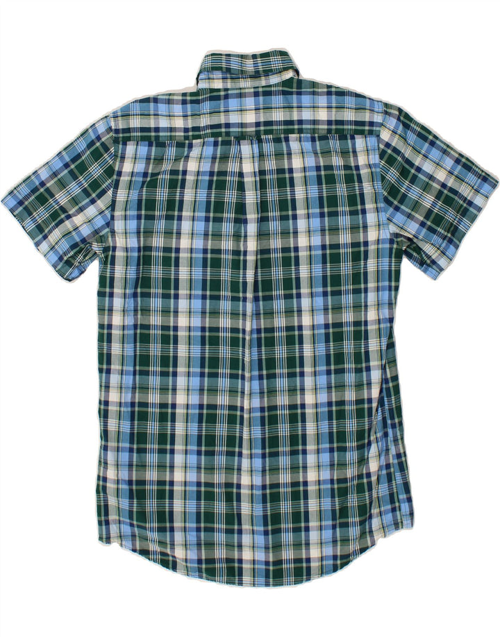 IZOD Mens Short Sleeve Shirt Medium Green Check Cotton Vintage Izod and Second-Hand Izod from Messina Hembry 