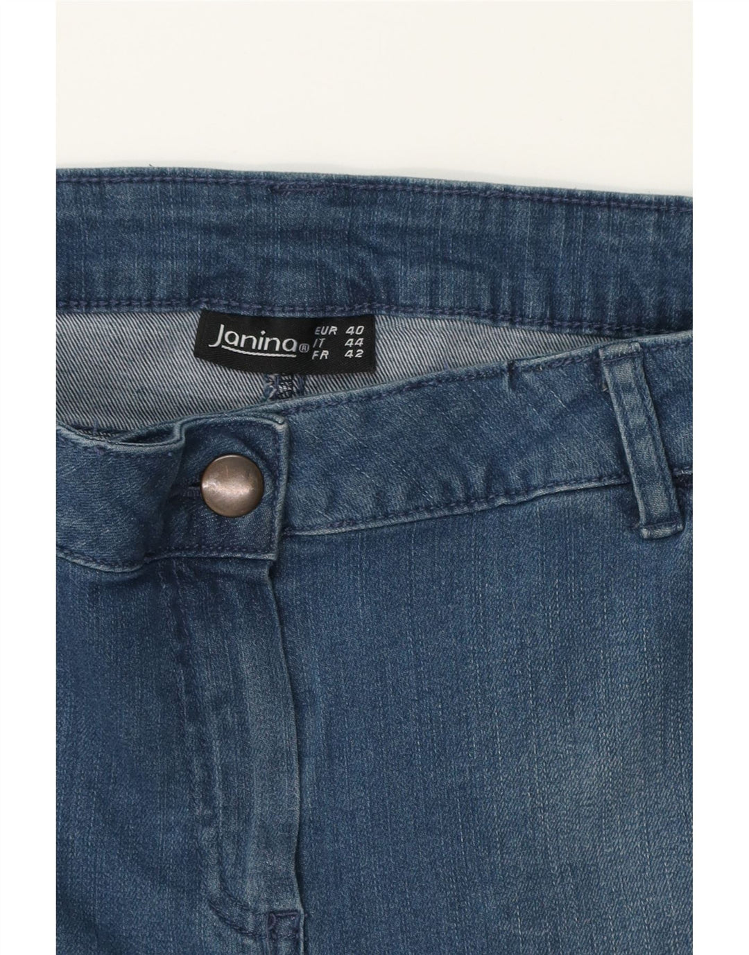 JANINA Womens Denim Skirt IT 44 Medium W32  Blue Floral Vintage JANINA and Second-Hand JANINA from Messina Hembry 