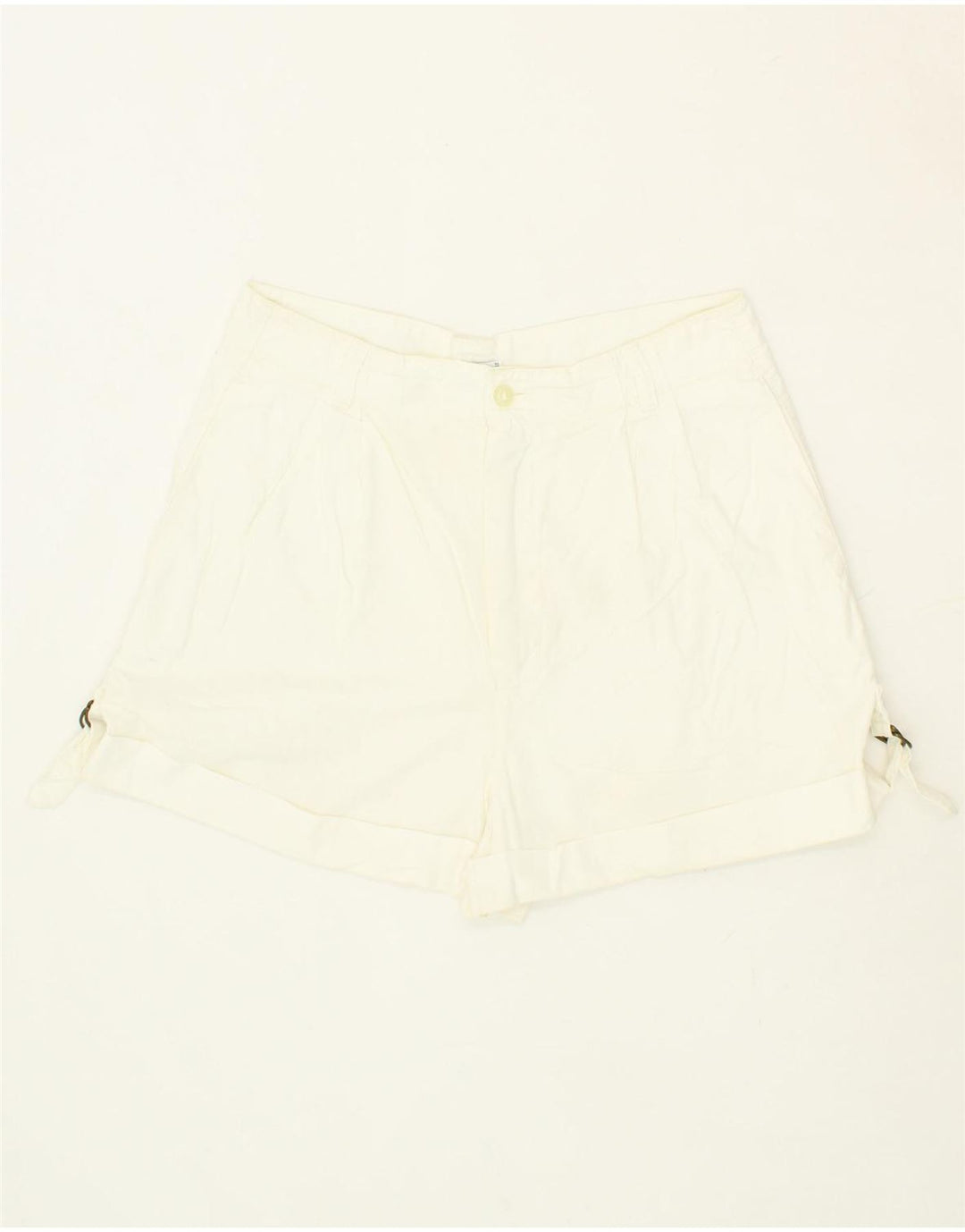 VINTAGE Womens Pleated Casual Shorts W30 Medium White Vintage Vintage and Second-Hand Vintage from Messina Hembry 