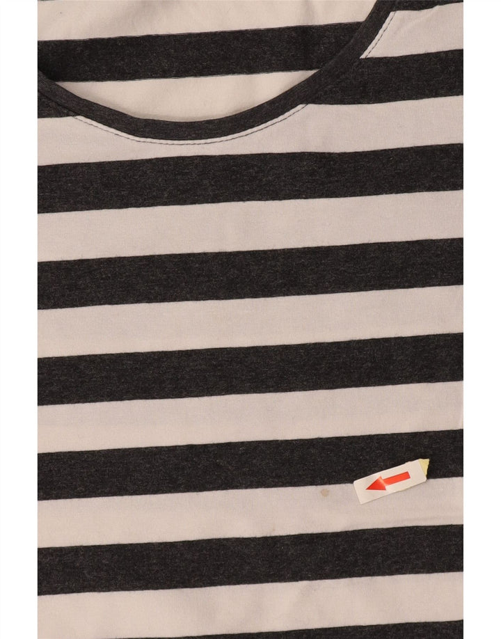 FRENCH CONNECTION Tricou pentru femei Top UK 12 Bumbac cu dungi gri mediu