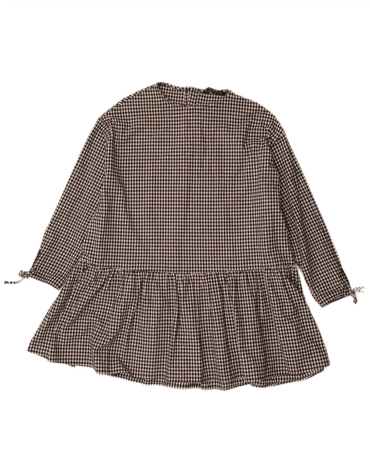Rochie de bază supradimensionată cu mâneci 3/4 Zara pentru femei UK 10 Mic Vichy negru