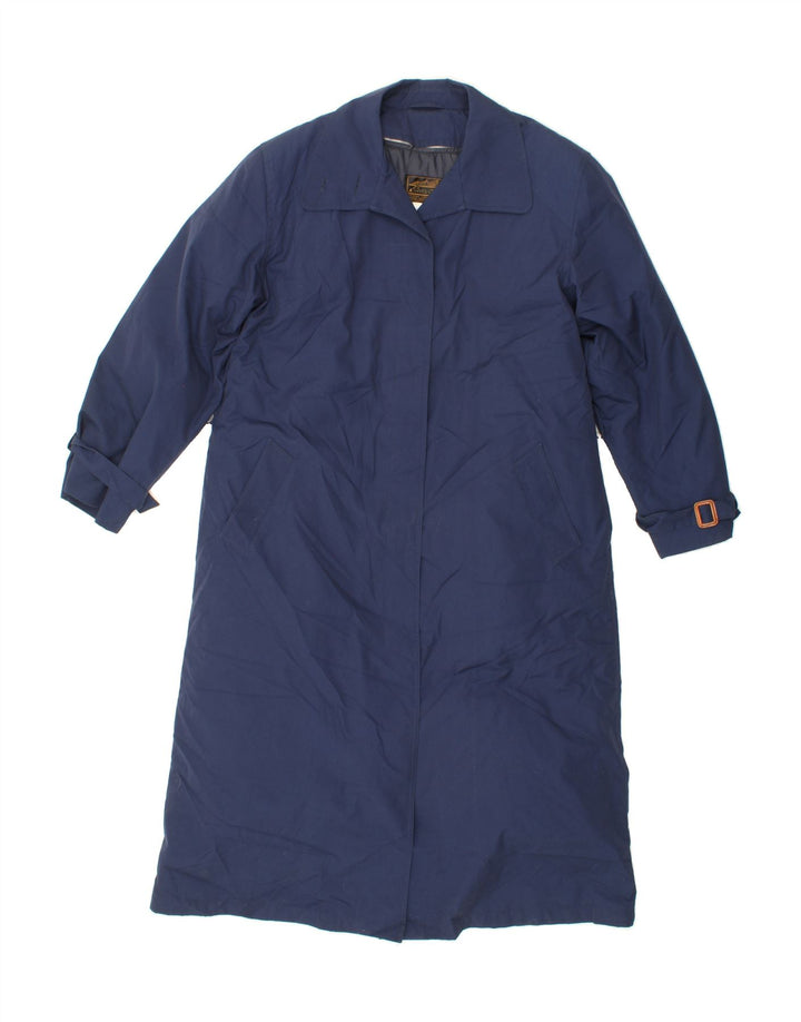 EDDIE BAUER Womens Trench Coat UK 16 Large Navy Blue Polyester Vintage Eddie Bauer and Second-Hand Eddie Bauer from Messina Hembry 