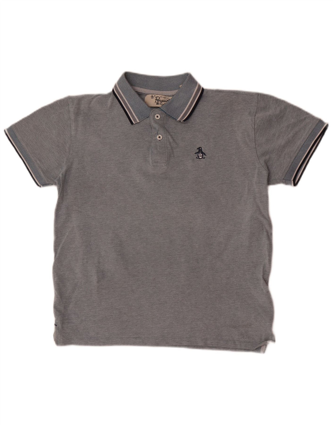 Tricou polo pentru bărbați Penguin, bumbac, gri mediu