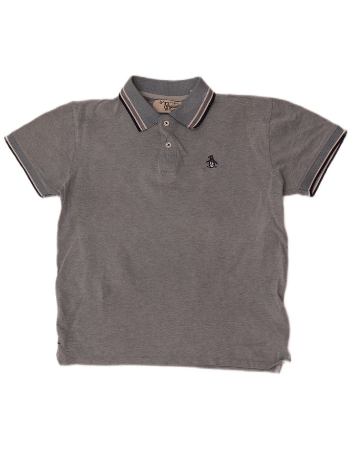 Tricou polo pentru bărbați Penguin, bumbac, gri mediu