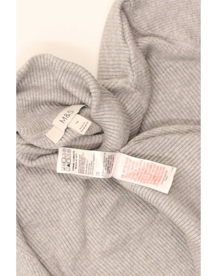 Marks & Spencer Pulover cu gât rulat pentru femei UK 14 Medium Gri Viscose