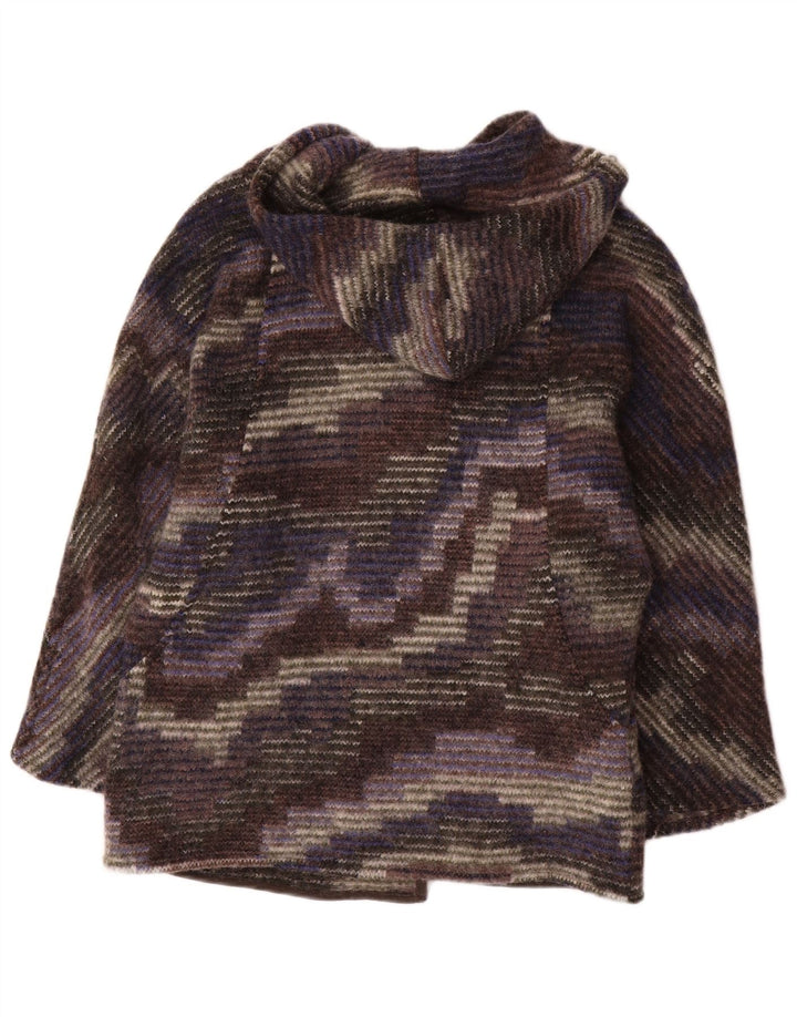 Pardesiu deschis pentru femei vintage cu glugă UK 12, camuflaj mediu multicolor