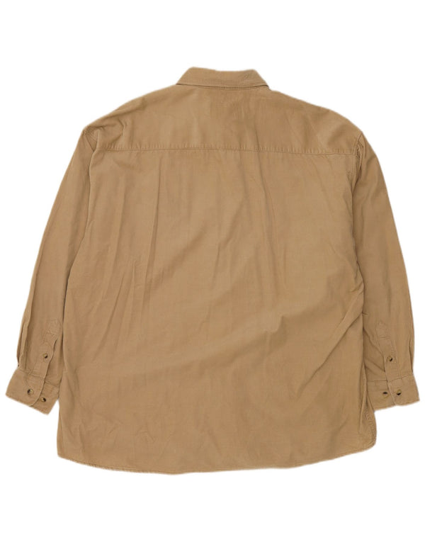 Cămașă Vintage bărbați din velur 2XL bumbac bej