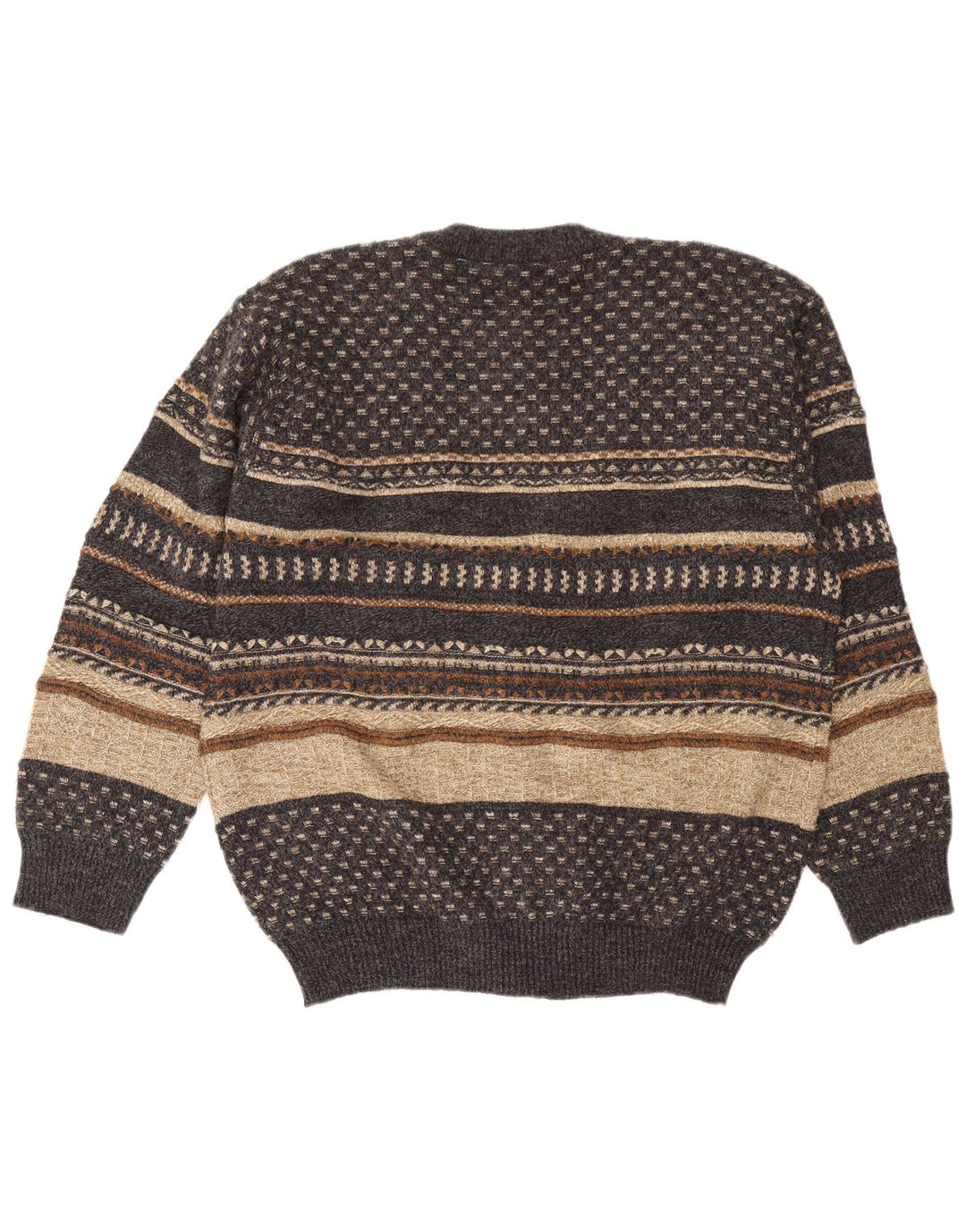 Pulover cardigan pentru bărbați VINTAGE XL Lână cu dungi gri