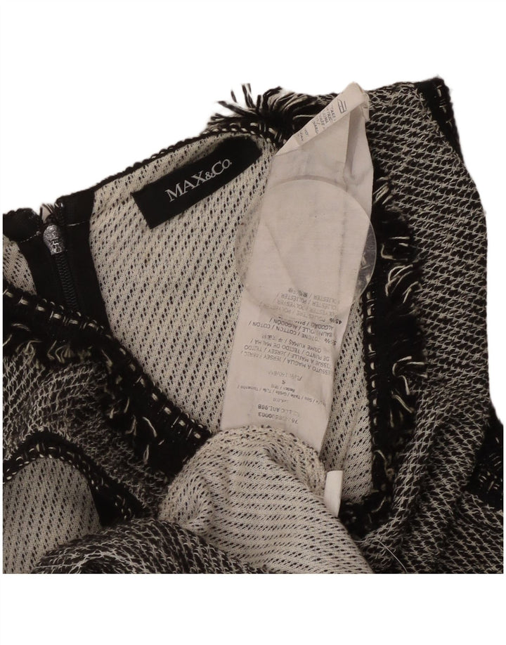 MAX & CO. Rochie pentru femei fără mâneci în linie A UK 8 Bumbac negru mic