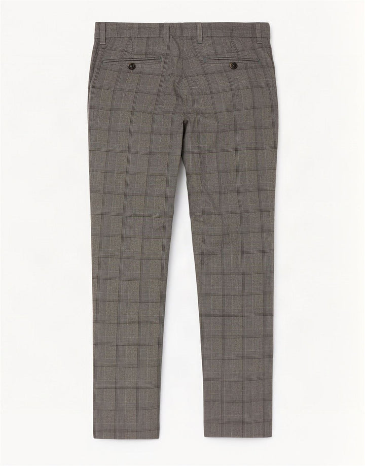 Pantaloni casual subțiri pentru bărbați Ted Baker L32 L31 poliester cu carouri gri