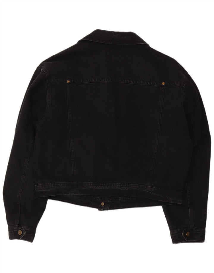 Jachetă Trussardi Crop Denim pentru femei UK 12 Medium Black