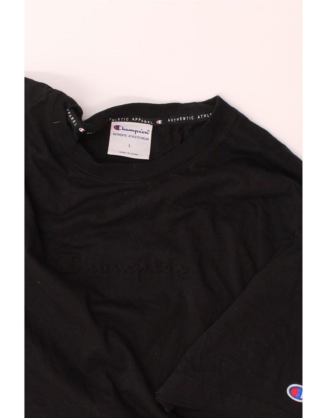 CHAMPION Mens Graphic T-Shirt Top Large Black Cotton Vintage Champion and Second-Hand Champion from Messina Hembry 