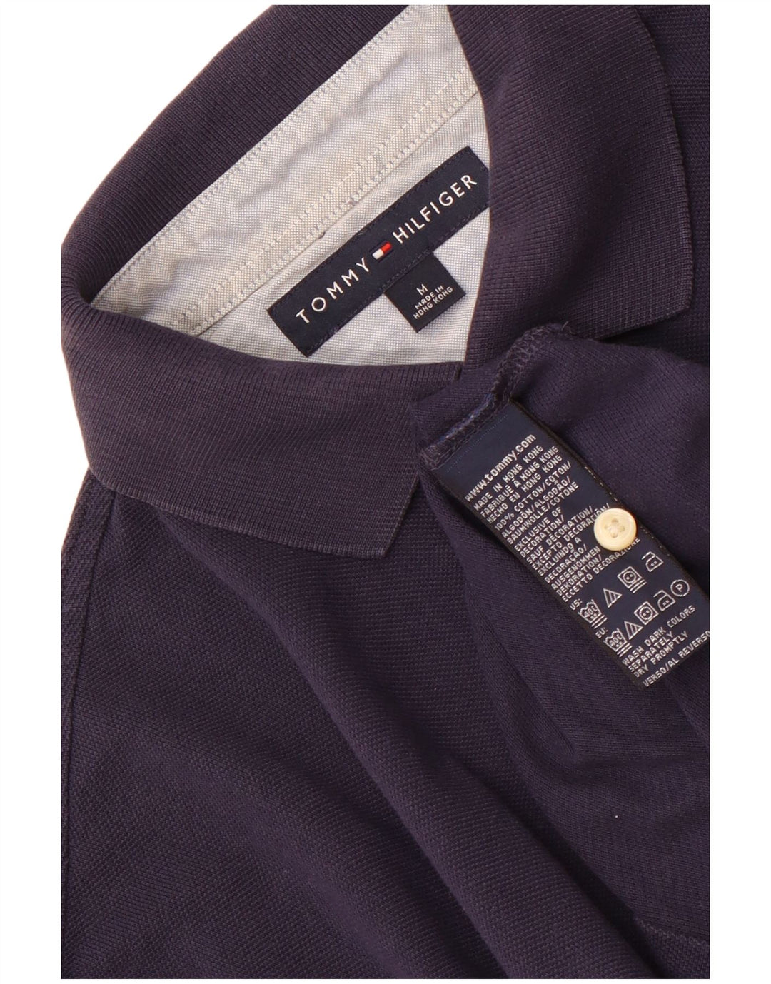 Tricou polo Tommy Hilfiger pentru bărbați, bumbac, albastru bleumarin mediu