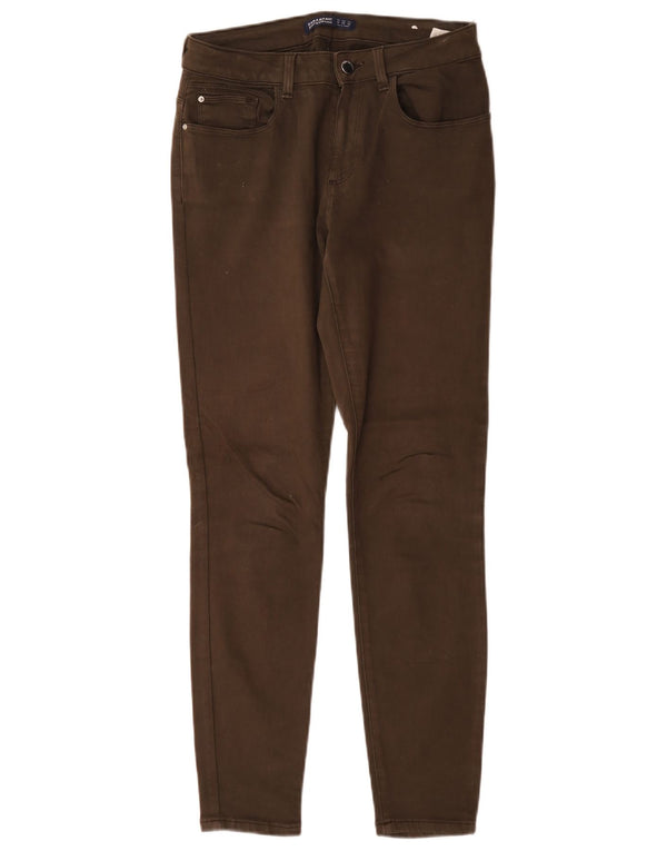 Blugi skinny pentru femei Zara EU 40 Medium W30 L28 Maro Bumbac