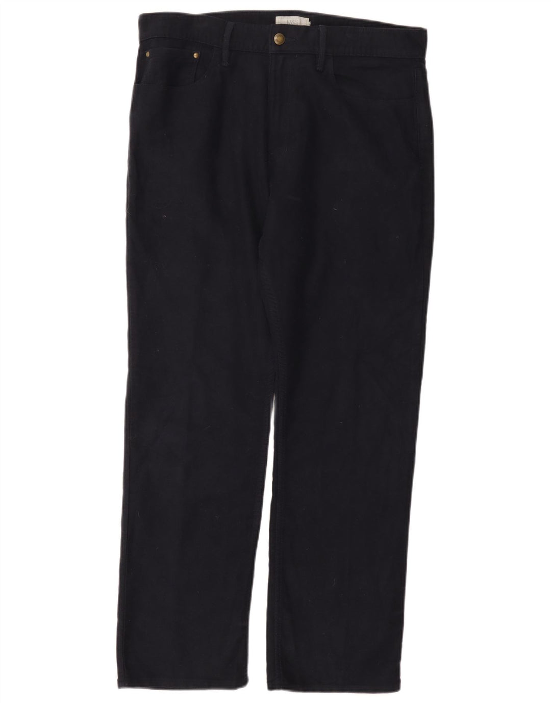 Marks & Spencer Pantaloni obișnuiți obișnuiți, drepti, pentru bărbați, L34 L29, bleumarin
