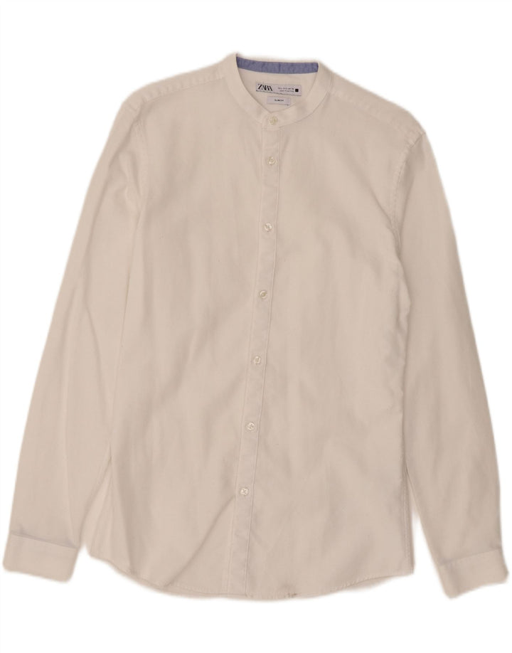 ZARA Mens Slim Fit Shirt Small White Cotton Vintage Zara and Second-Hand Zara from Messina Hembry 