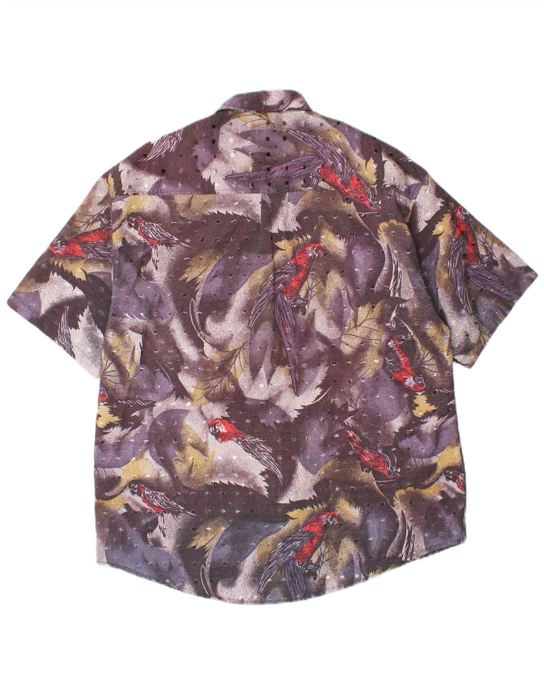 Cămașă vintage cu mânecă scurtă pentru bărbați, mare, multicoloră