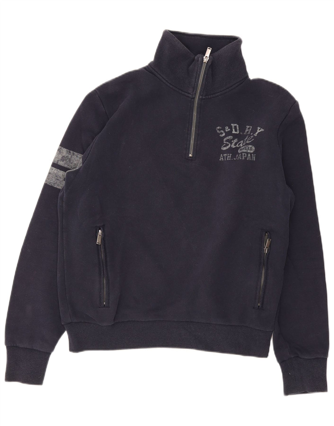 Hanorac grafic Superdry pentru bărbați Pulover mare, bleumarin, color block