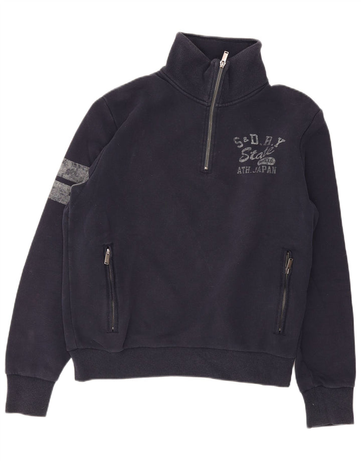 Hanorac grafic Superdry pentru bărbați Pulover mare, bleumarin, color block