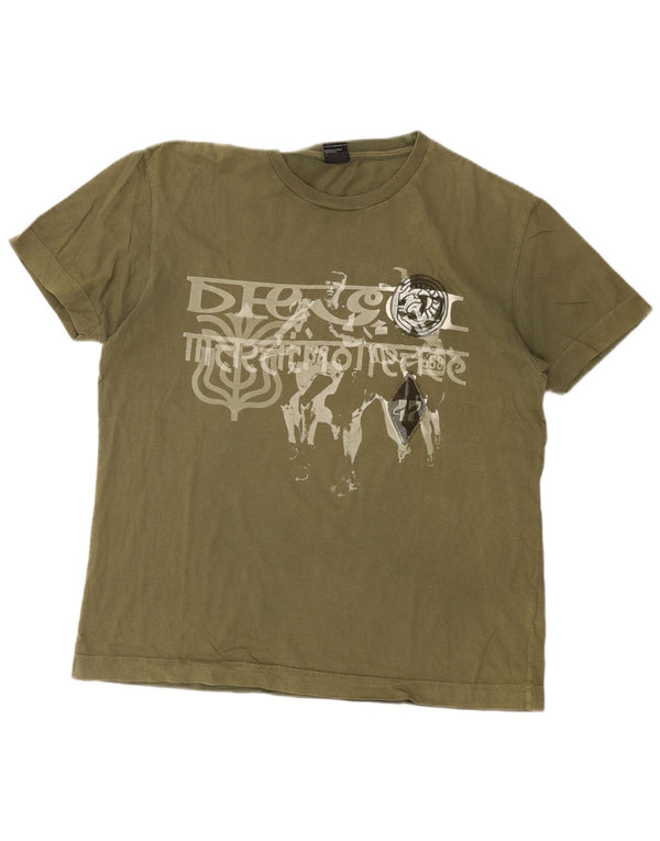 Tricou grafic pentru bărbați Diesel Top XL Kaki Bumbac