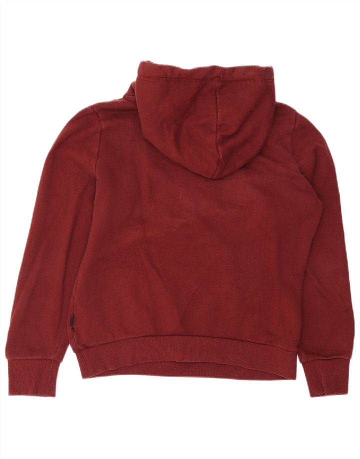Pulover Superdry pentru damă cu grafic Crop Hoodie UK 12 Medium Burgundy Bumbac