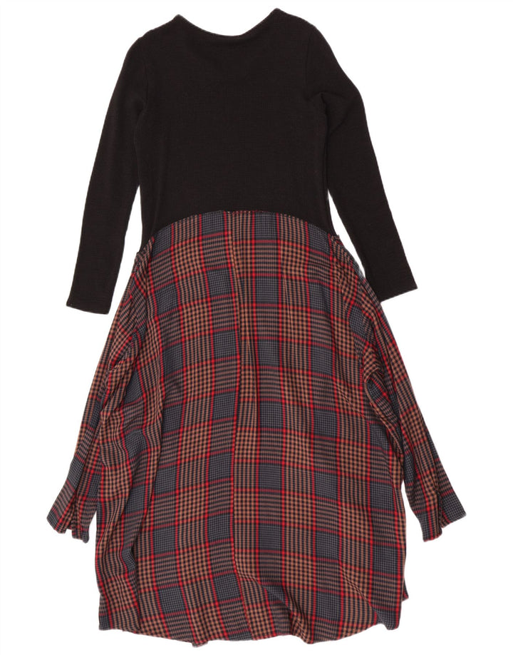 Rochie Maxi cu mânecă lungă pentru femei Zara UK 12 Medium Black Check