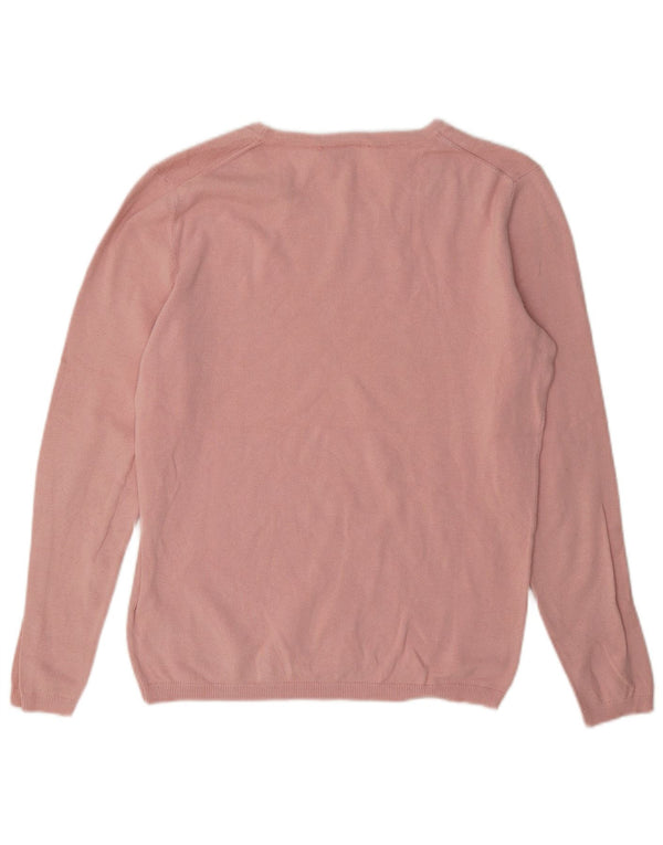 Pulover Tommy Hilfiger pentru damă, cu gât de barcă, din bumbac, roz mediu, UK 14