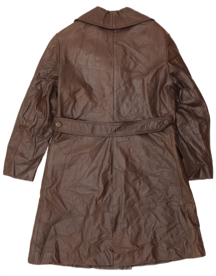 Palton din piele vintage pentru femei UK 14 maro mediu