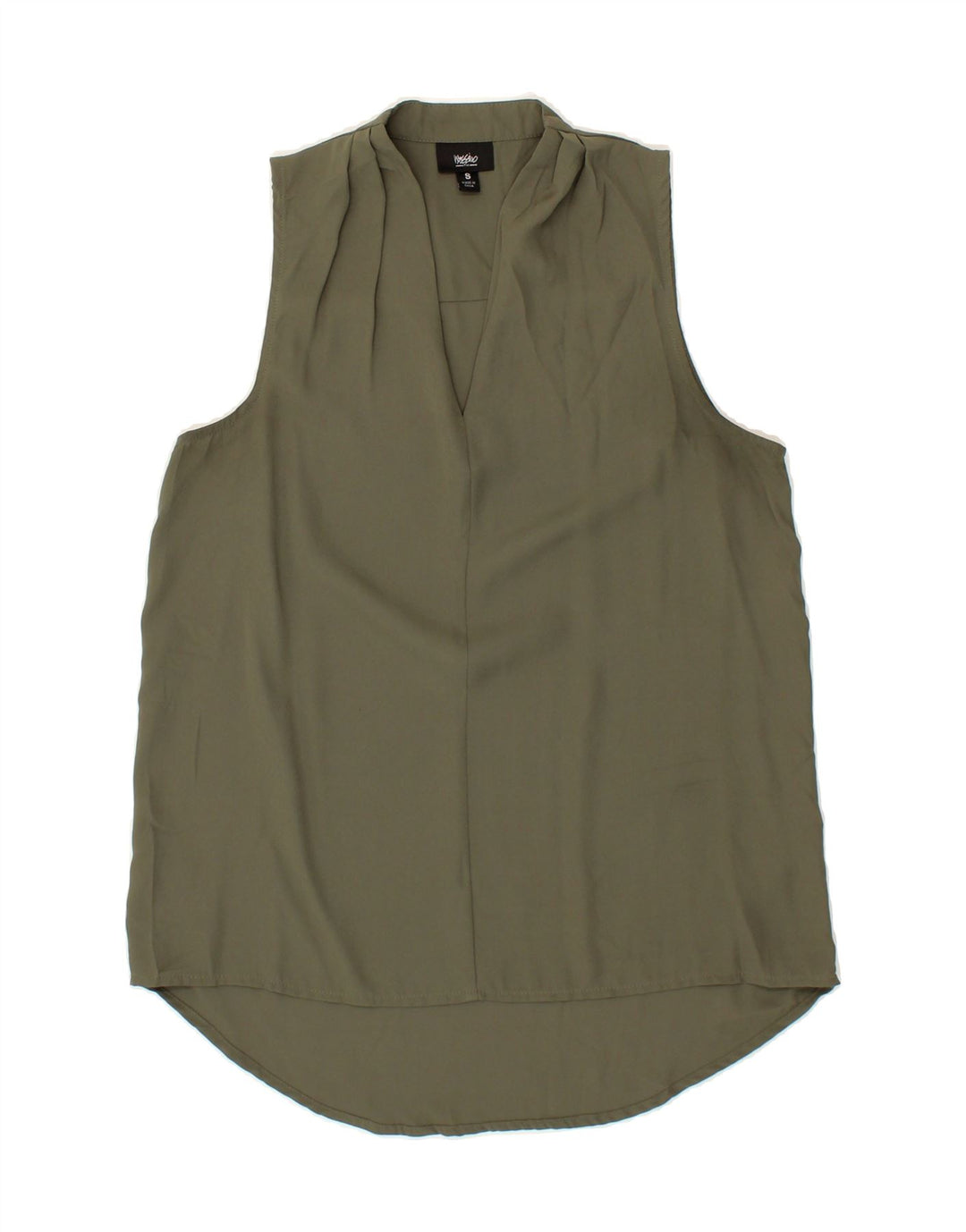 MOSSIMO Womens Sleeveless Blouse Top UK 10 Small Khaki Viscose Vintage Mossimo and Second-Hand Mossimo from Messina Hembry 
