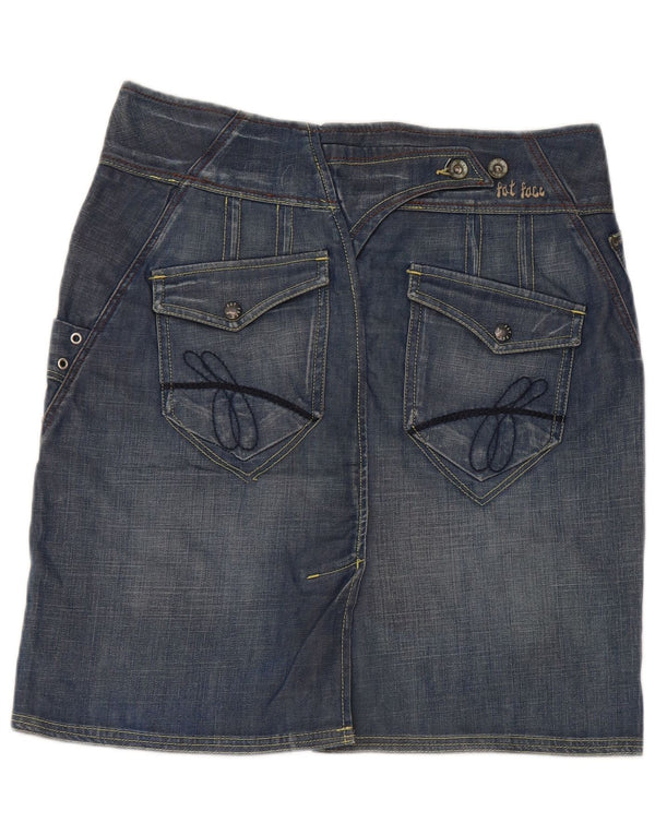 Fusta de blugi pentru femei Fat Face UK 10 Small W32 Bumbac albastru