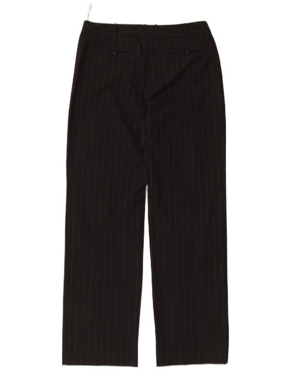 Pantaloni casual drepti Oasis pentru femei UK 10 Small W30 L30 Black Pinstripe