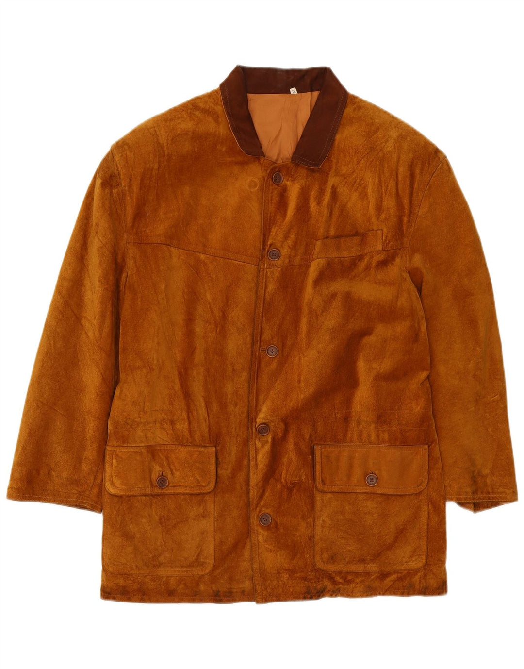 Pardesiu vintage pentru bărbați din piele intoarsa UK 42 XL din piele maro
