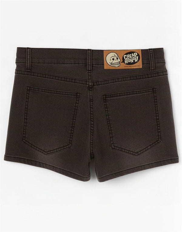 Pantaloni scurti din blugi pentru femei Monday ieftini W30 bumbac gri mediu