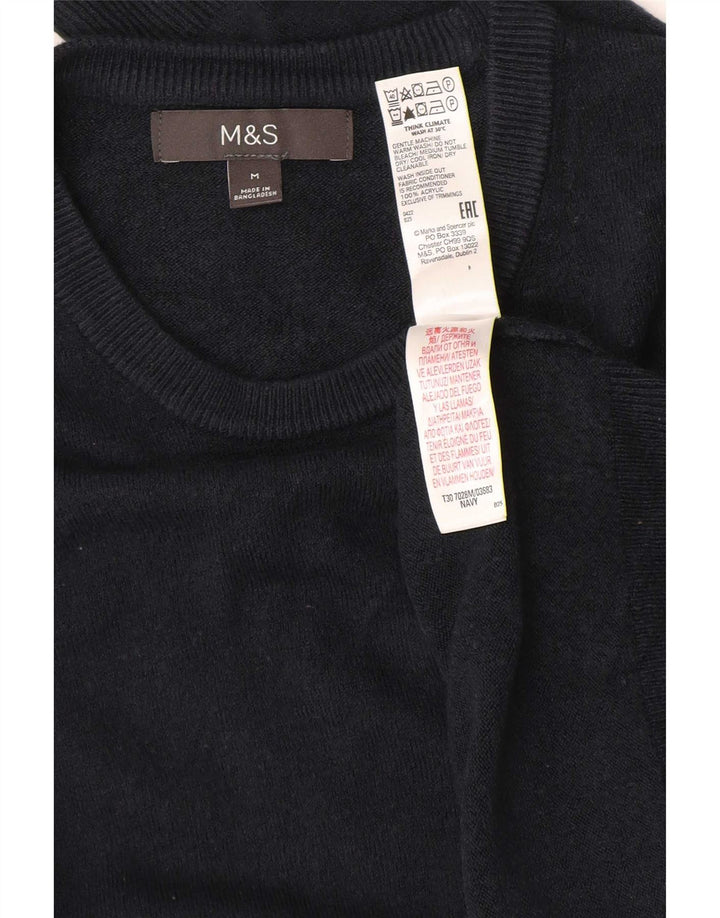 Pulover pentru bărbați Marks & Spencer, cu gât crew, acrilic, albastru bleumarin mediu