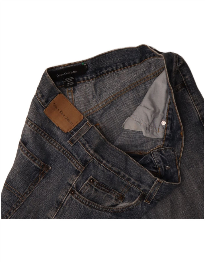 Blugi drepti pentru bărbați CALVIN KLEIN W34 L30 Bumbac albastru