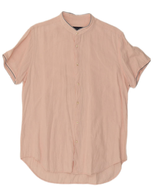 Cămașă pentru bărbați Zara, cu mânecă scurtă, slim fit, mare, roz