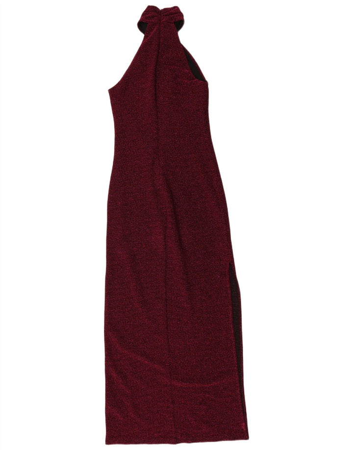 Rochie de epocă pentru femei, maxi cu șapteș, UK 8, maro, poliester cu pături