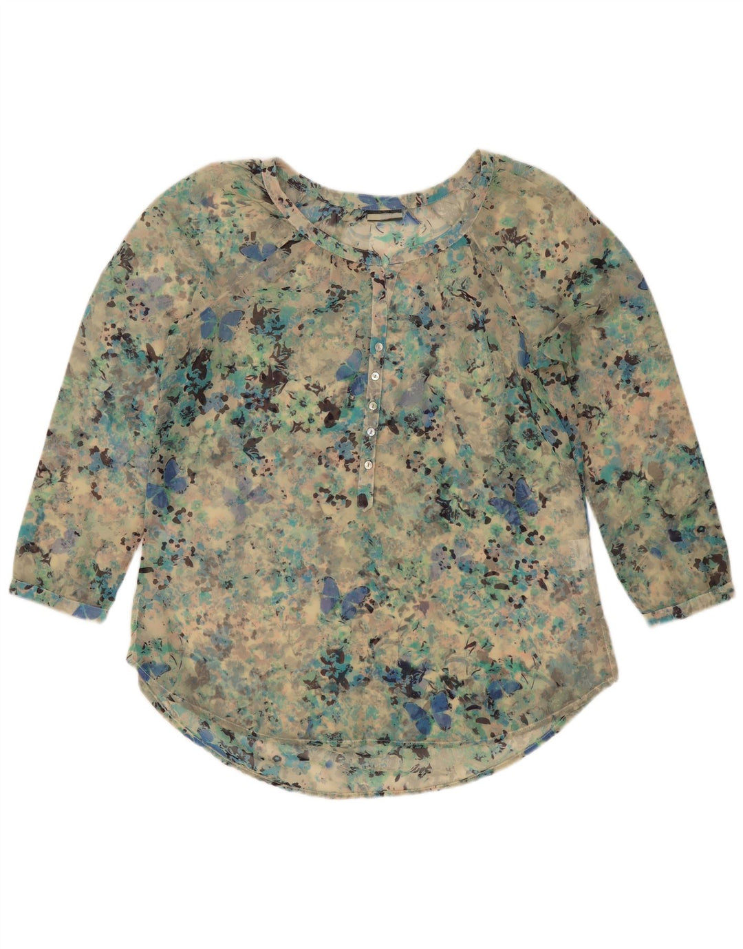 Bluză Vintage pentru femei UK 18 XL Turquoise Spotted
